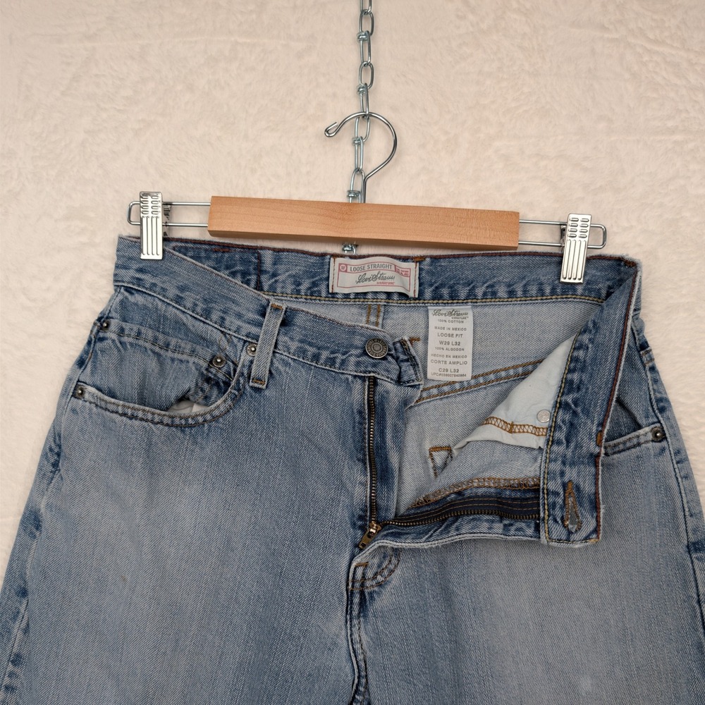 VTG Levi Strauss Jeans Mens 29x30 Blue Faded Loose Straight Skate Baggy Y2K